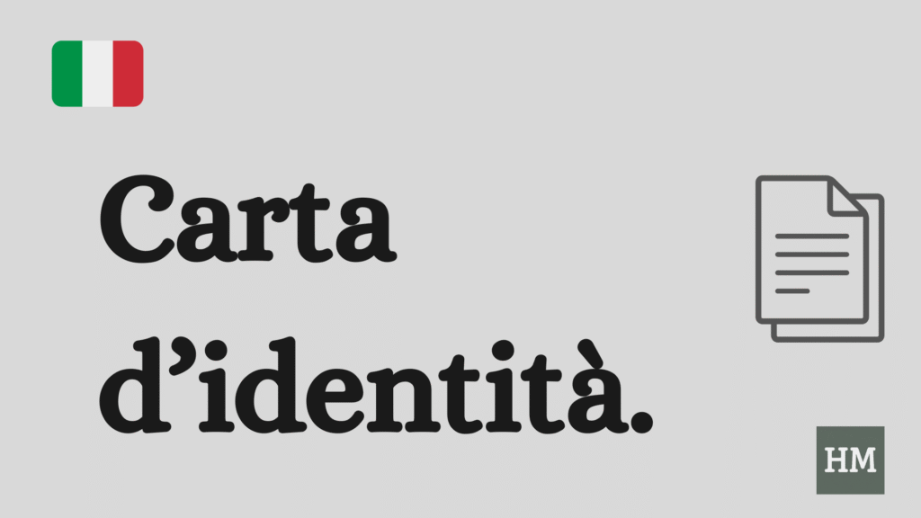 Italian Carta d’Identità identification cardMa 