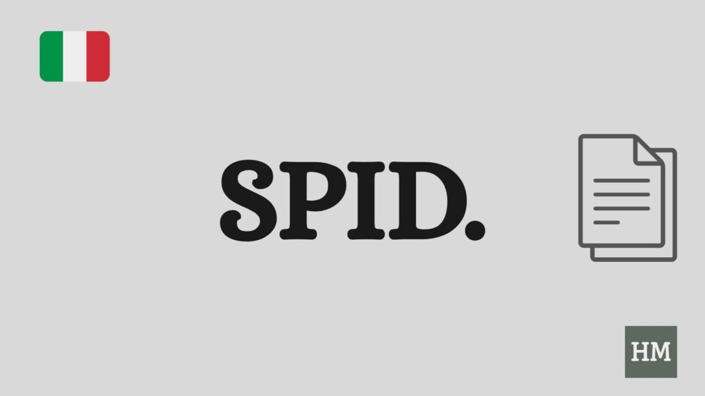 Infographic with text that SPID and the Italian flag 