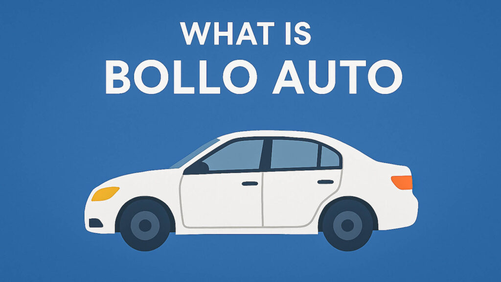 White car on blue background 