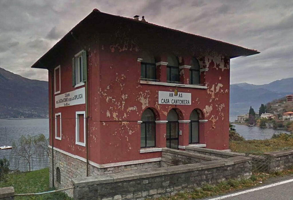 red house known as casa cantoniera, italy